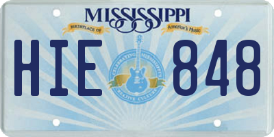 MS license plate HIE848