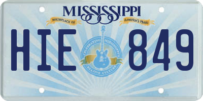 MS license plate HIE849