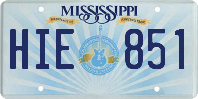 MS license plate HIE851