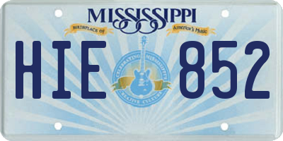 MS license plate HIE852