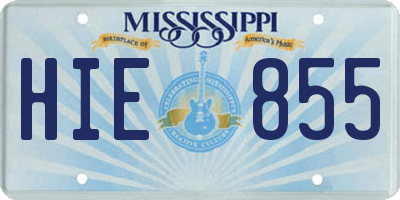 MS license plate HIE855