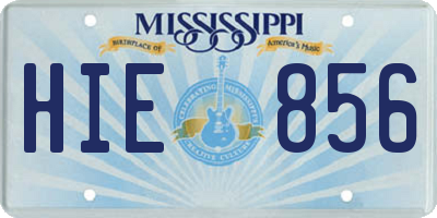 MS license plate HIE856