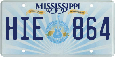 MS license plate HIE864