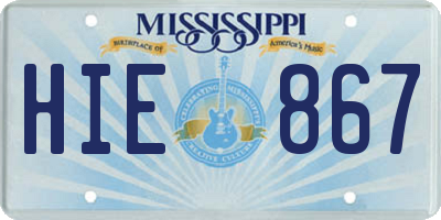 MS license plate HIE867