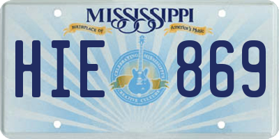 MS license plate HIE869
