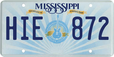 MS license plate HIE872