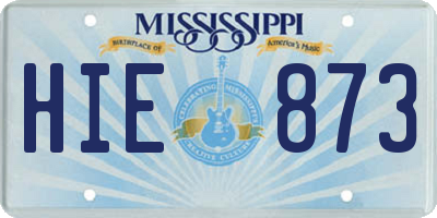 MS license plate HIE873