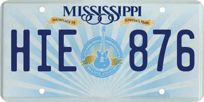MS license plate HIE876