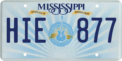 MS license plate HIE877