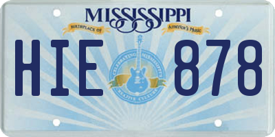 MS license plate HIE878