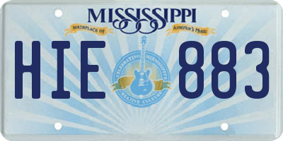 MS license plate HIE883