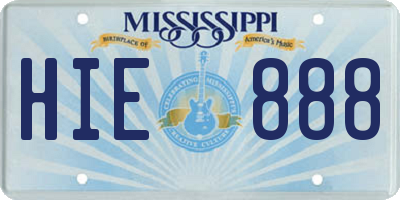 MS license plate HIE888
