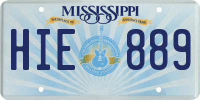 MS license plate HIE889
