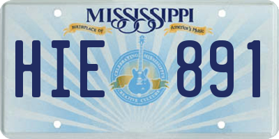 MS license plate HIE891
