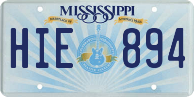 MS license plate HIE894