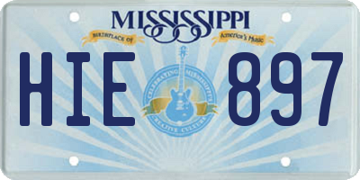 MS license plate HIE897