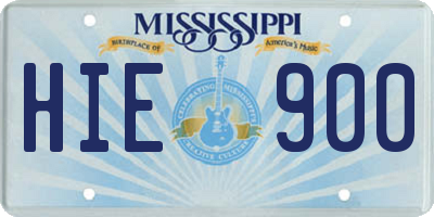MS license plate HIE900