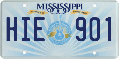 MS license plate HIE901