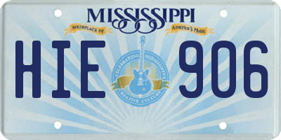 MS license plate HIE906