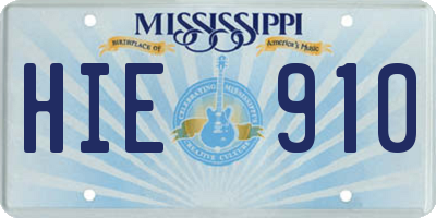 MS license plate HIE910