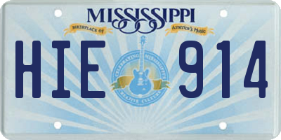 MS license plate HIE914