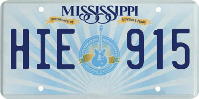 MS license plate HIE915