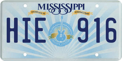 MS license plate HIE916