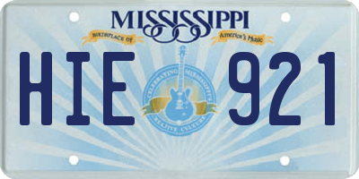 MS license plate HIE921