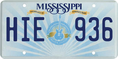 MS license plate HIE936