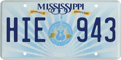 MS license plate HIE943