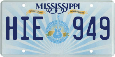 MS license plate HIE949