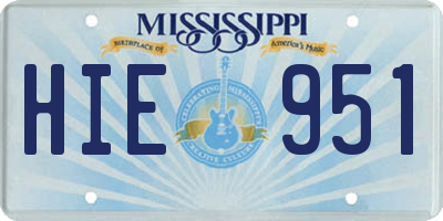MS license plate HIE951