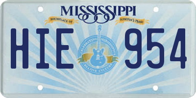 MS license plate HIE954