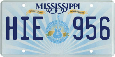 MS license plate HIE956