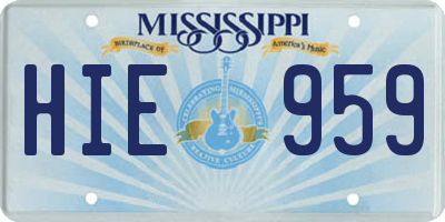 MS license plate HIE959