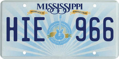MS license plate HIE966