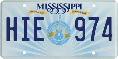 MS license plate HIE974
