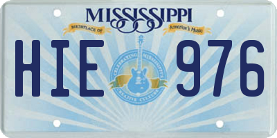 MS license plate HIE976