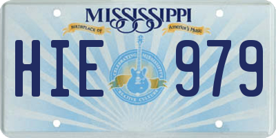 MS license plate HIE979