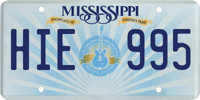 MS license plate HIE995