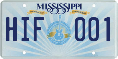 MS license plate HIF001