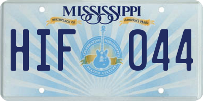 MS license plate HIF044