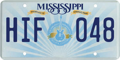 MS license plate HIF048