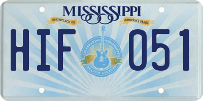 MS license plate HIF051