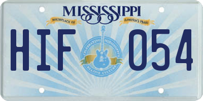 MS license plate HIF054
