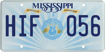 MS license plate HIF056