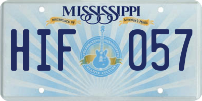 MS license plate HIF057
