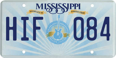 MS license plate HIF084