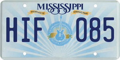 MS license plate HIF085
