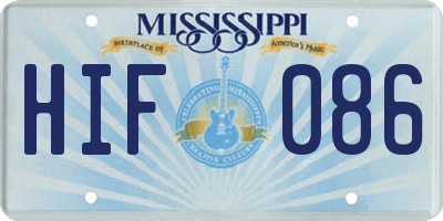 MS license plate HIF086